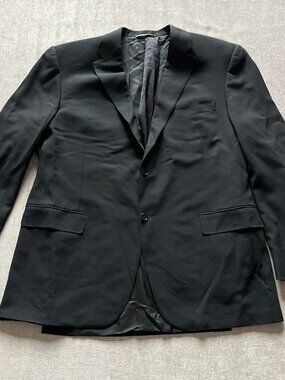 Canali Travel Water Resistant Blazer Men US 50R Black Wool Italy Made Sport Coat